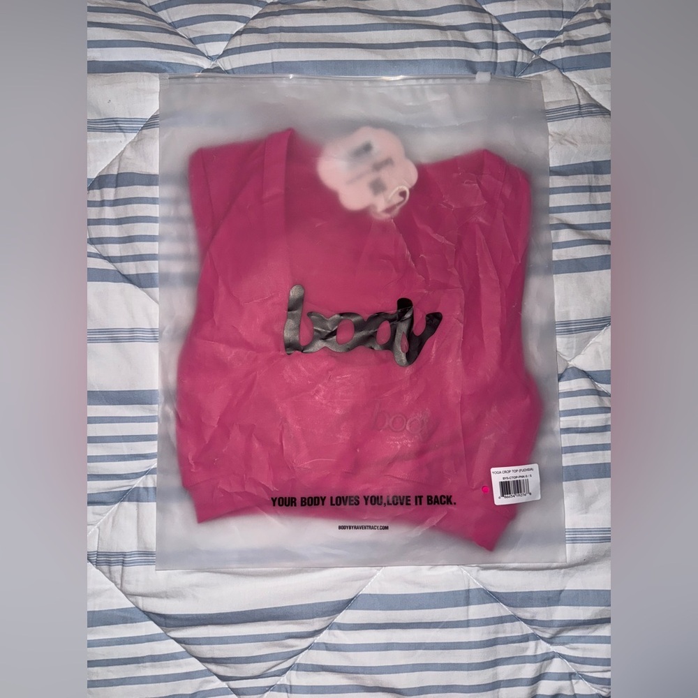 Pink Bodysuit with Black Logo